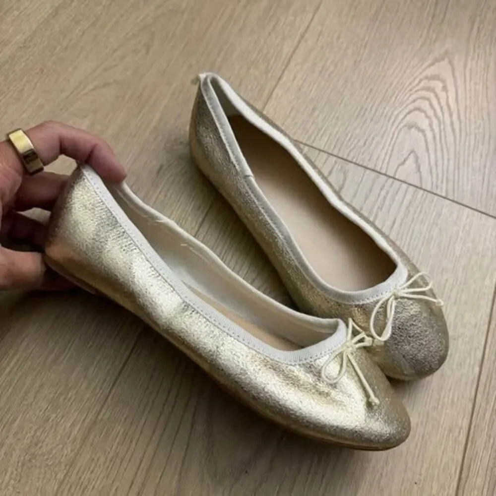 J.Crew Gold Ballet Flats kids size 1 youth